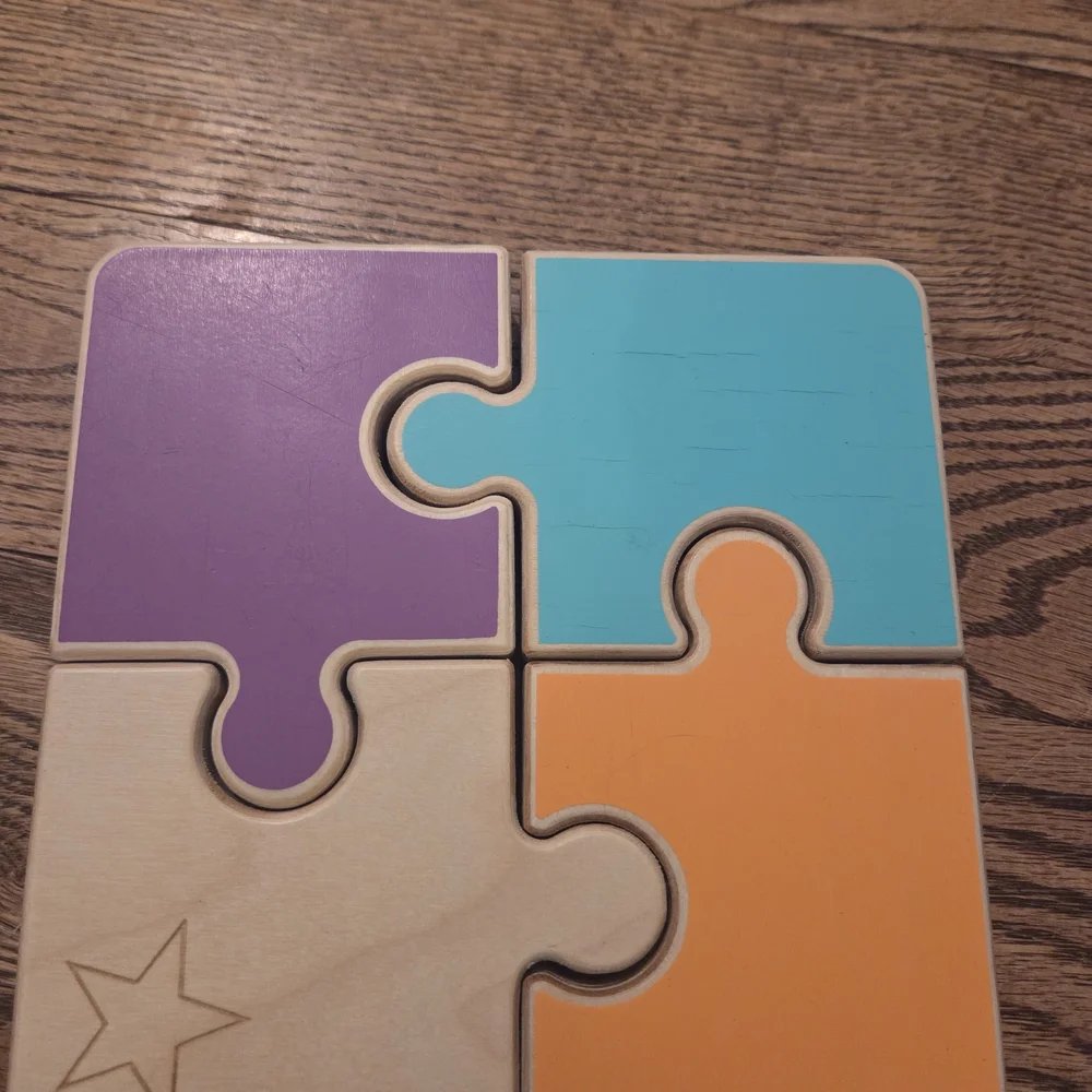 Lovevery-  Colorful Chunky Wooden Jiggsaw Puzzle